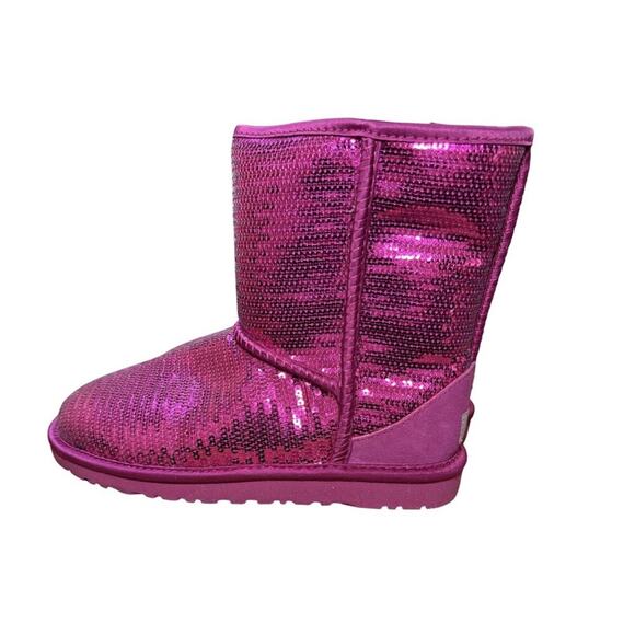 UGG Classic Short Sparkles Boots Fuchsia Size 6 NWT - Picture 6 of 10